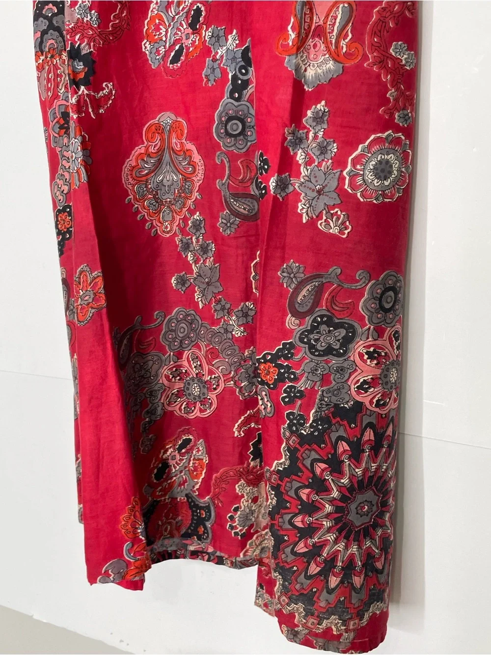 Junglee Billee Red Paisley Dress Sleeveless 100% Cotton Size Medium NWT